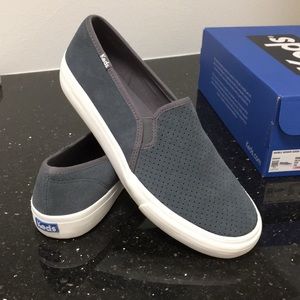Keds Double Decker Suede Gray slip on shoes. 9.5M